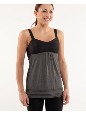 Lululemon Run: Back On Track Tank Top in Heathered Black Gray Size 4 (14” PTP)